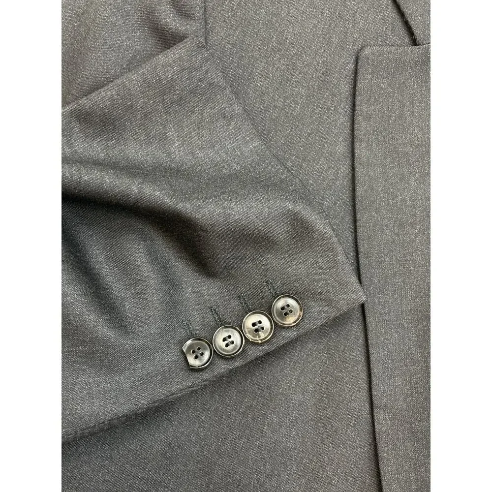 Hugo Boss Blazer Mens 38S Gray 100% Super 100 Wool 2-Button‎ Single Breasted